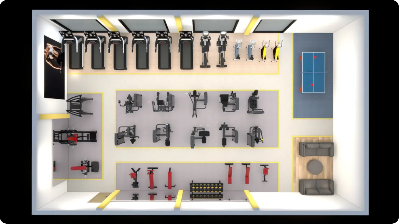 200㎡ Gym program- Floor plan 1